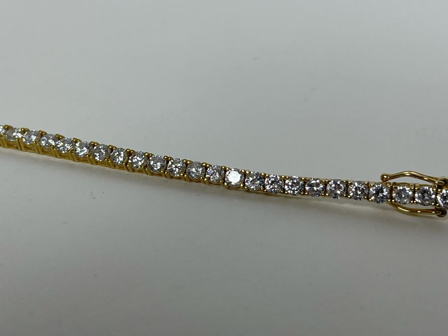 10K Gold CZ Tennis Bracelet 7L 8.1g [Photo 10]