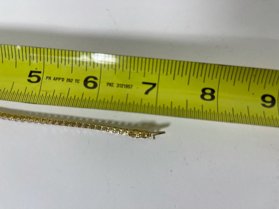 10K Gold CZ Tennis Bracelet 7L 8.1g [Photo 11]