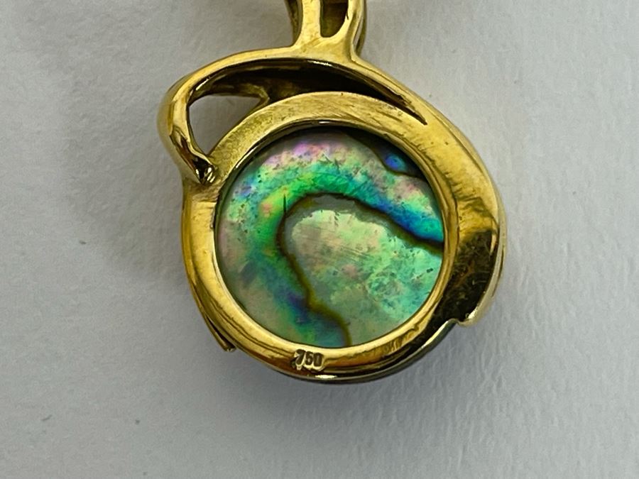 18K Gold Empress Pearl Pendant And 14K Gold 18' Necklace Italy 8.6g - Pendant Appraised At $900 [Photo 12]