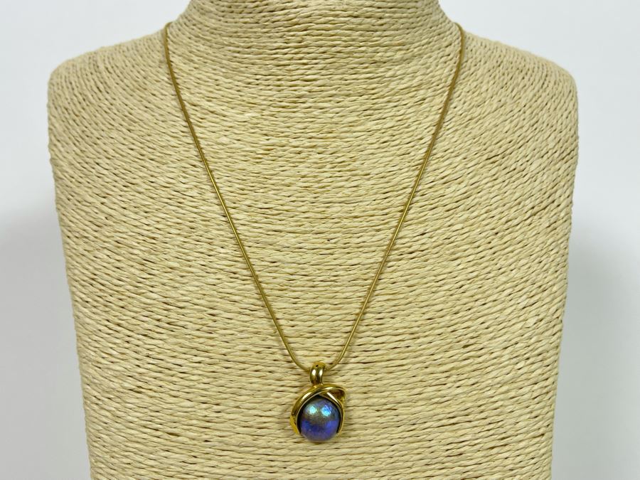 18K Gold Empress Pearl Pendant And 14K Gold 18' Necklace Italy 8.6g - Pendant Appraised At $900 [Photo 6]