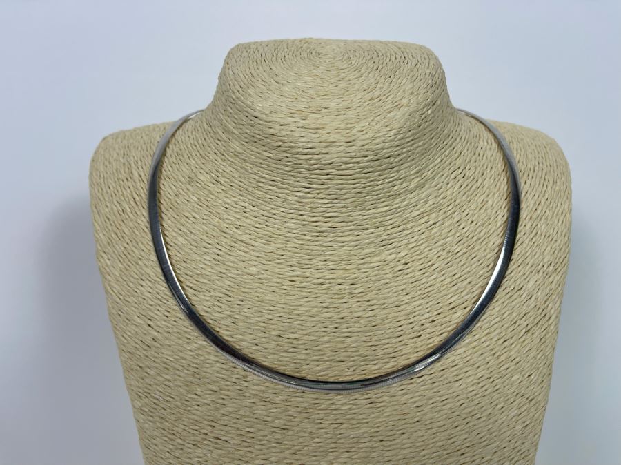 14K Gold One Side / Sterling Silver Other Side - Reversible 18' Necklace Italy 16g [Photo 3]