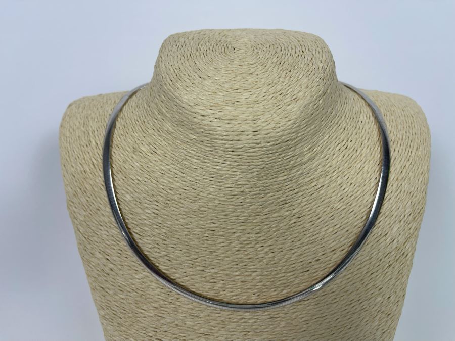14K Gold One Side / Sterling Silver Other Side - Reversible 18' Necklace Italy 16g [Photo 4]
