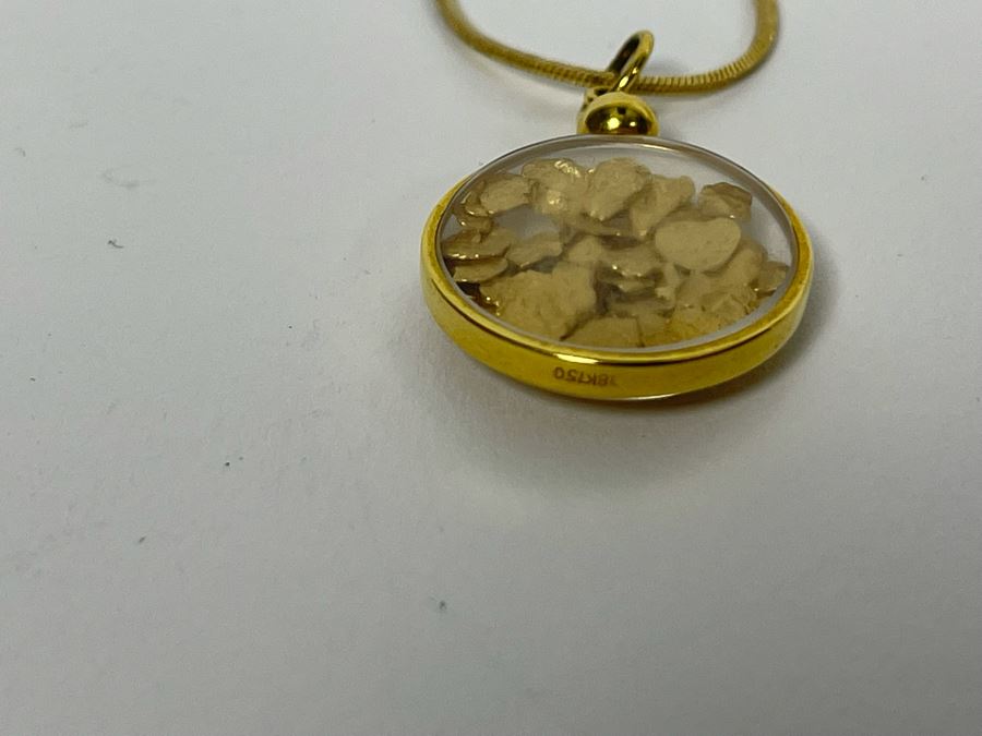 94-96% Pure Natural Gold Nuggets Pendant With 14K Gold 16' Necklace (Pendant Weighs 3g / Necklace Weighs 3.1g / Total Weight 6.1g) [Photo 9]