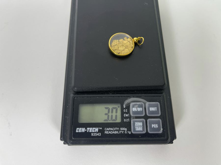 94-96% Pure Natural Gold Nuggets Pendant With 14K Gold 16' Necklace (Pendant Weighs 3g / Necklace Weighs 3.1g / Total Weight 6.1g) [Photo 15]