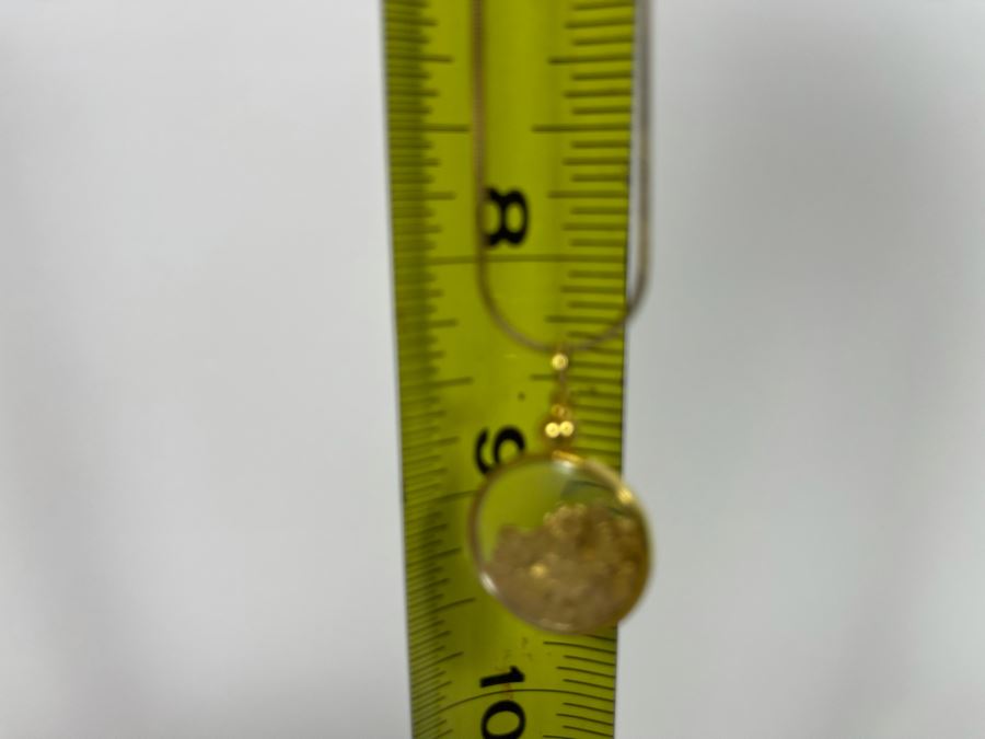 94-96% Pure Natural Gold Nuggets Pendant With 14K Gold 16' Necklace (Pendant Weighs 3g / Necklace Weighs 3.1g / Total Weight 6.1g) [Photo 14]