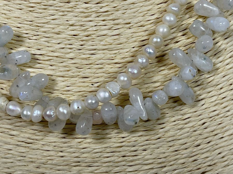 Pearl And Stone 18' Necklace With Sterling Silver Clasp [Photo 4]