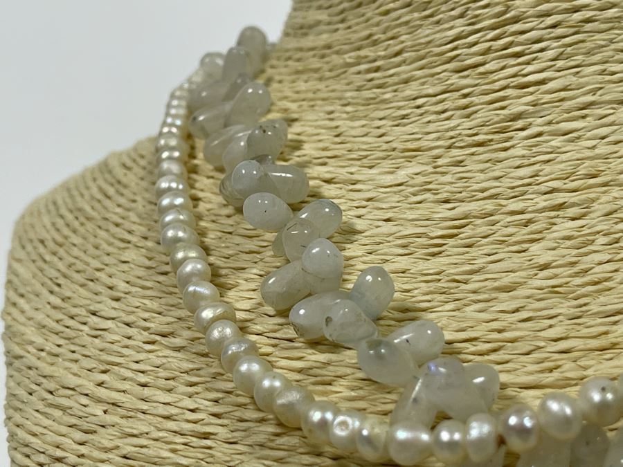 Pearl And Stone 18' Necklace With Sterling Silver Clasp [Photo 6]