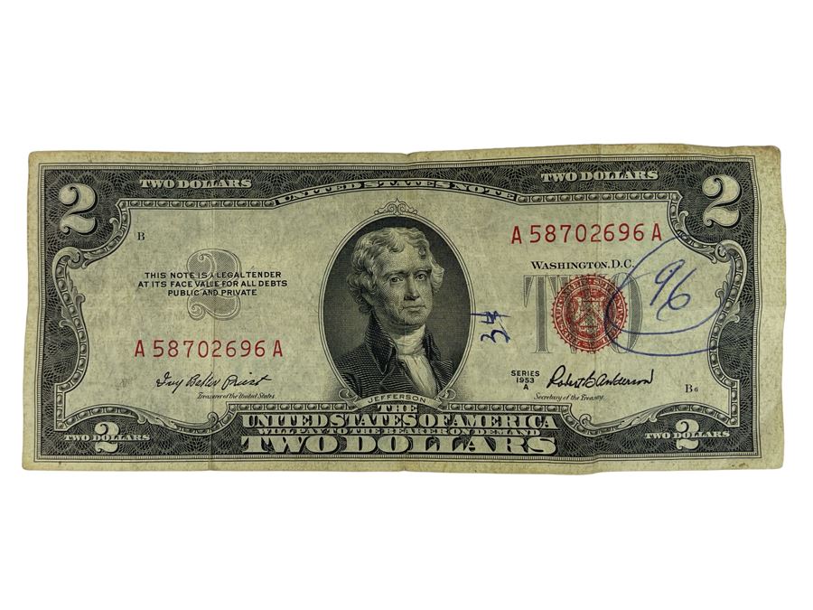 1953 Two U.S. Dollar Bill