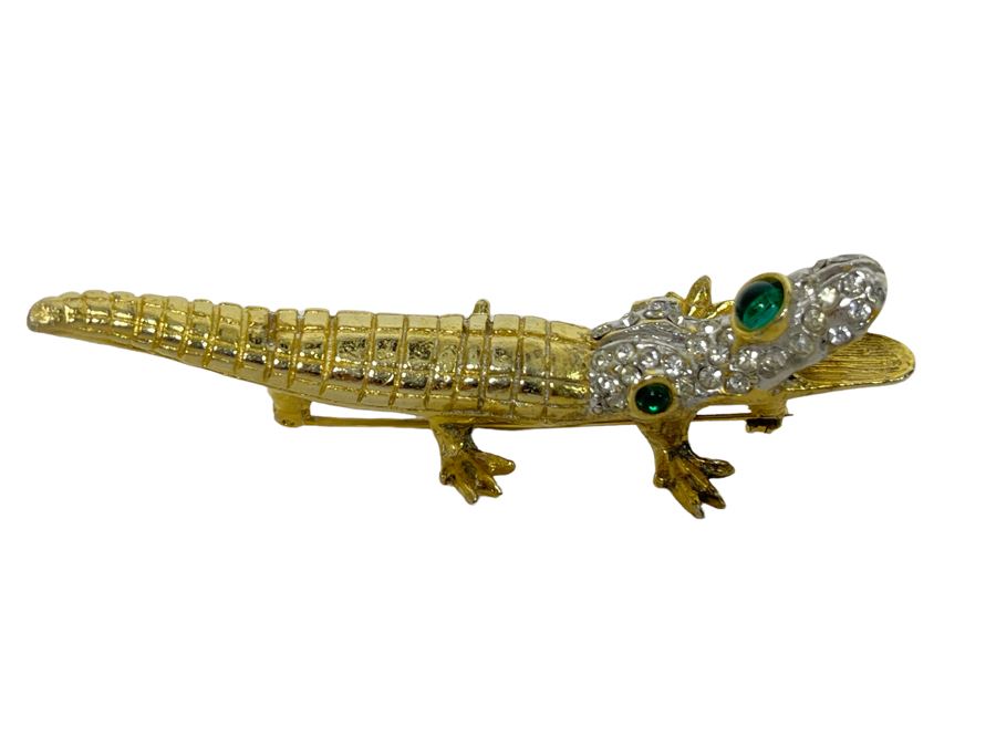 Vintage Kenneth Jay Lane Alligator Brooch Pin KJL [Photo 1]