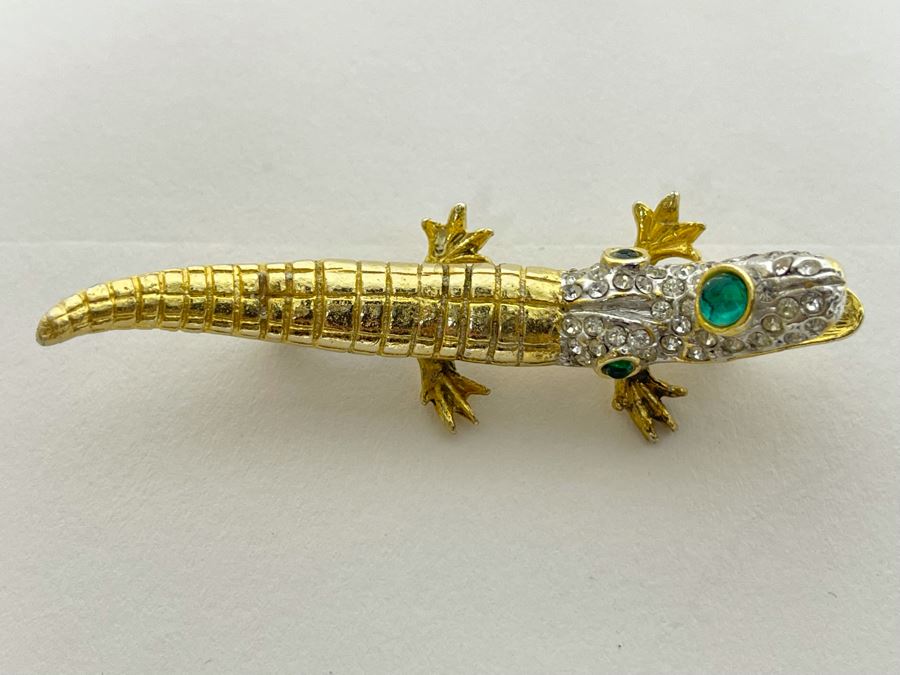 Vintage Kenneth Jay Lane Alligator Brooch Pin KJL [Photo 5]