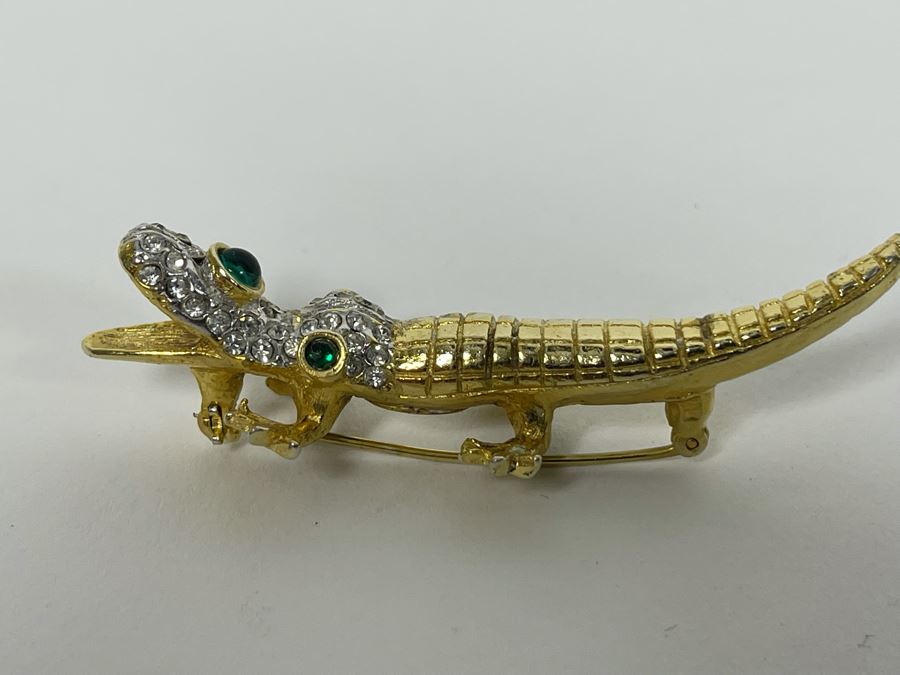 Vintage Kenneth Jay Lane Alligator Brooch Pin KJL [Photo 7]