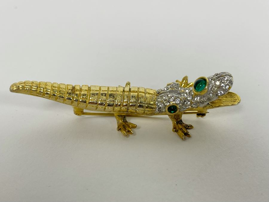 Vintage Kenneth Jay Lane Alligator Brooch Pin KJL [Photo 4]