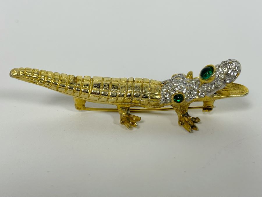 Vintage Kenneth Jay Lane Alligator Brooch Pin KJL [Photo 3]