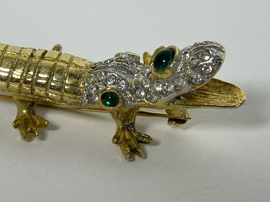 Vintage Kenneth Jay Lane Alligator Brooch Pin KJL [Photo 6]