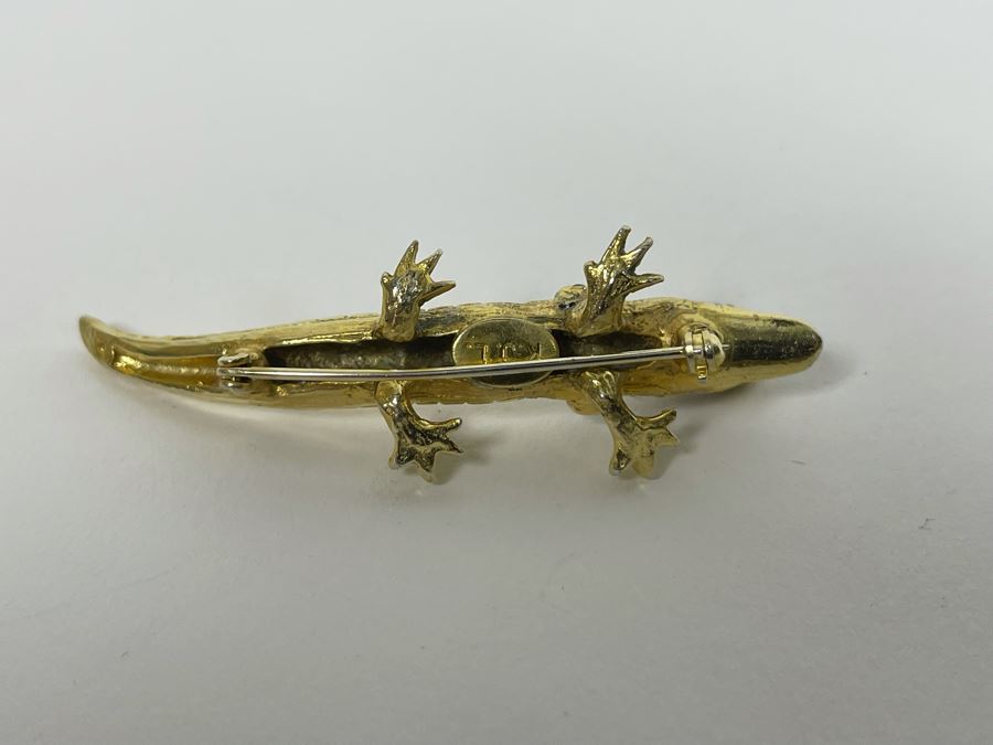 Vintage Kenneth Jay Lane Alligator Brooch Pin KJL [Photo 10]
