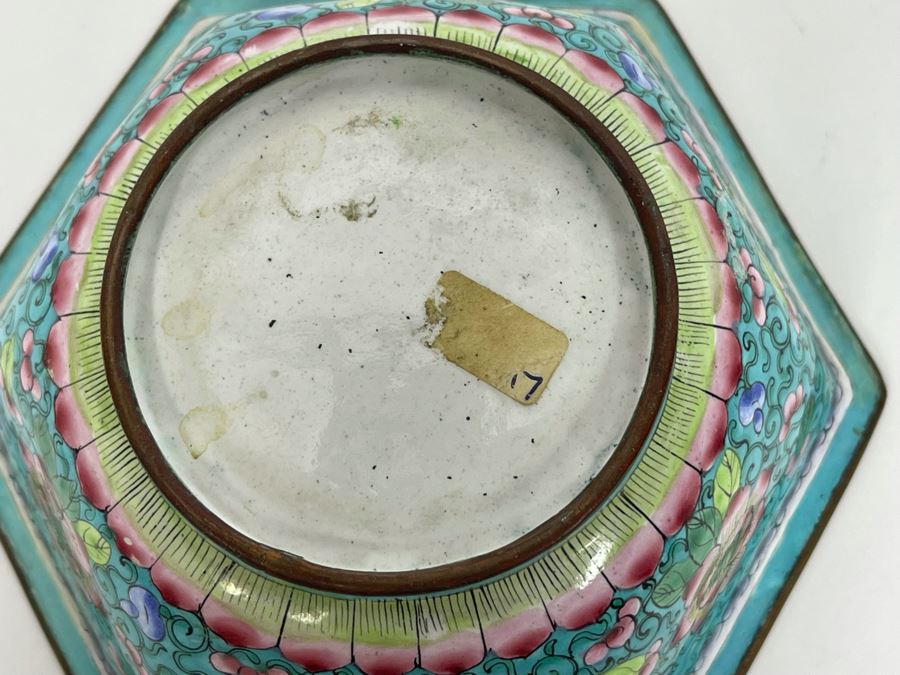 Vintage Chinese Enamel Handpainted Dish 5R X 2H [Photo 12]