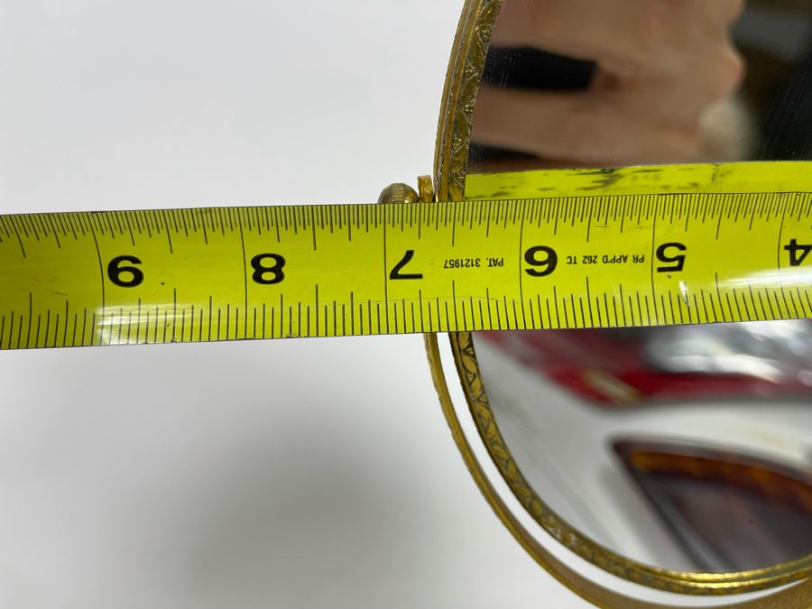 Vintage Gilt Adjustable Vanity Oval Mirror Two-Sided Magnify Mirror 7W X 12H [Photo 8]