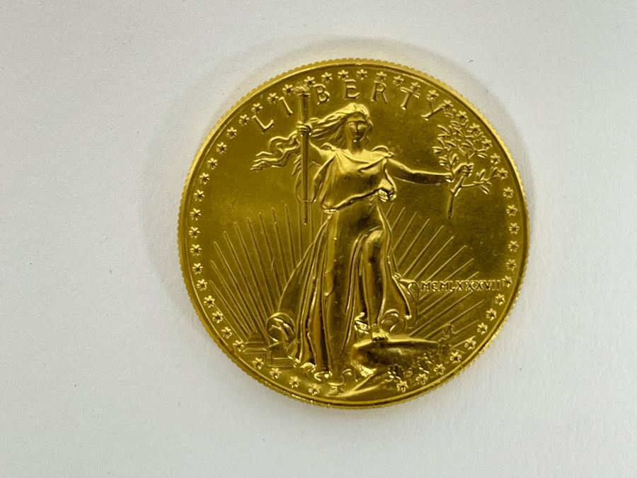 1 Oz American Gold Eagle $50 Coin MCMLXXXVII 1987 34g 1 Oz Fine Gold Coin Estimate $2,000 [Photo 6]