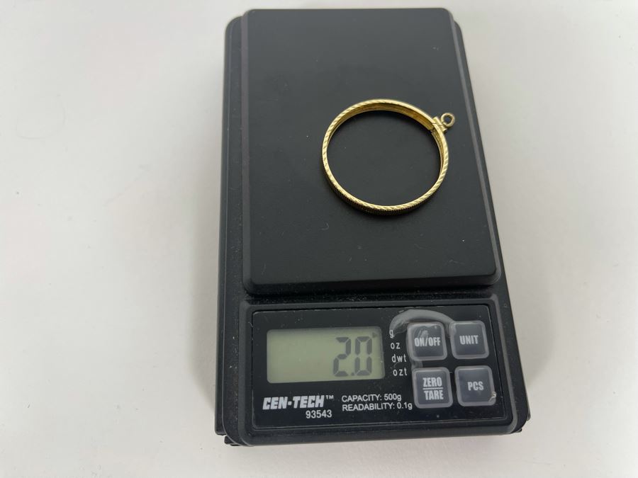 14K Gold Coin Pendant Bezel For 1 Oz American Eagle Coin With Screw Top 2g [Photo 7]