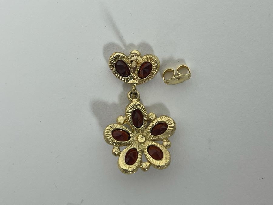 14K Gold Garnet Earrings 5.8g Retails $750 [Photo 8]