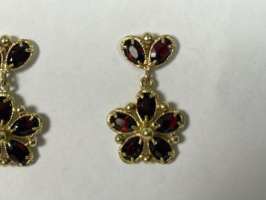 14K Gold Garnet Earrings 5.8g Retails $750 [Photo 7]