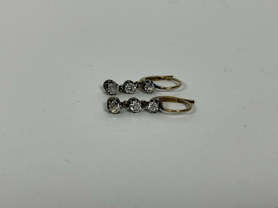 10K-14K + Silver Antique Diamond Earrings 2.2g Retails $1,200