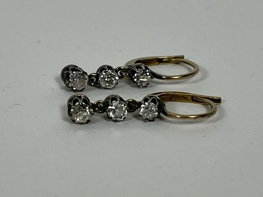 10K-14K + Silver Antique Diamond Earrings 2.2g Retails $1,200 [Photo 10]