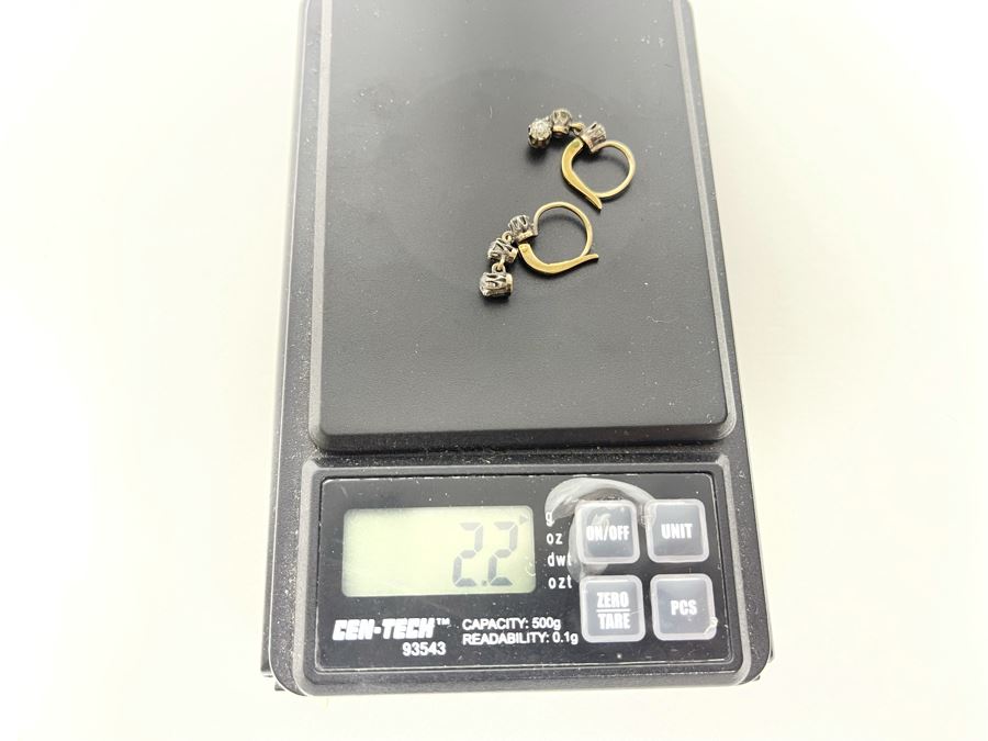 10K-14K + Silver Antique Diamond Earrings 2.2g Retails $1,200 [Photo 11]