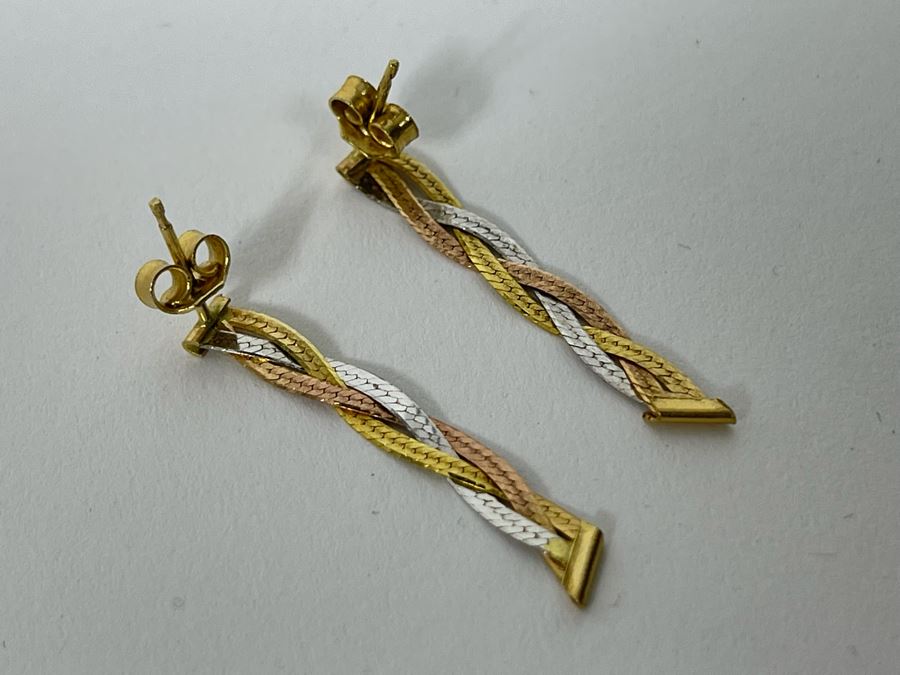 14k-18k Earrings (Yellow & White = 18K, Rose = 14K) 2.1g Retails $390 [Photo 7]