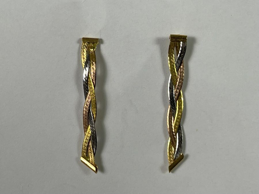 14k-18k Earrings (Yellow & White = 18K, Rose = 14K) 2.1g Retails $390 [Photo 6]