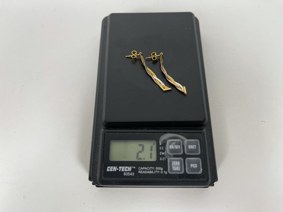 14k-18k Earrings (Yellow & White = 18K, Rose = 14K) 2.1g Retails $390 [Photo 8]