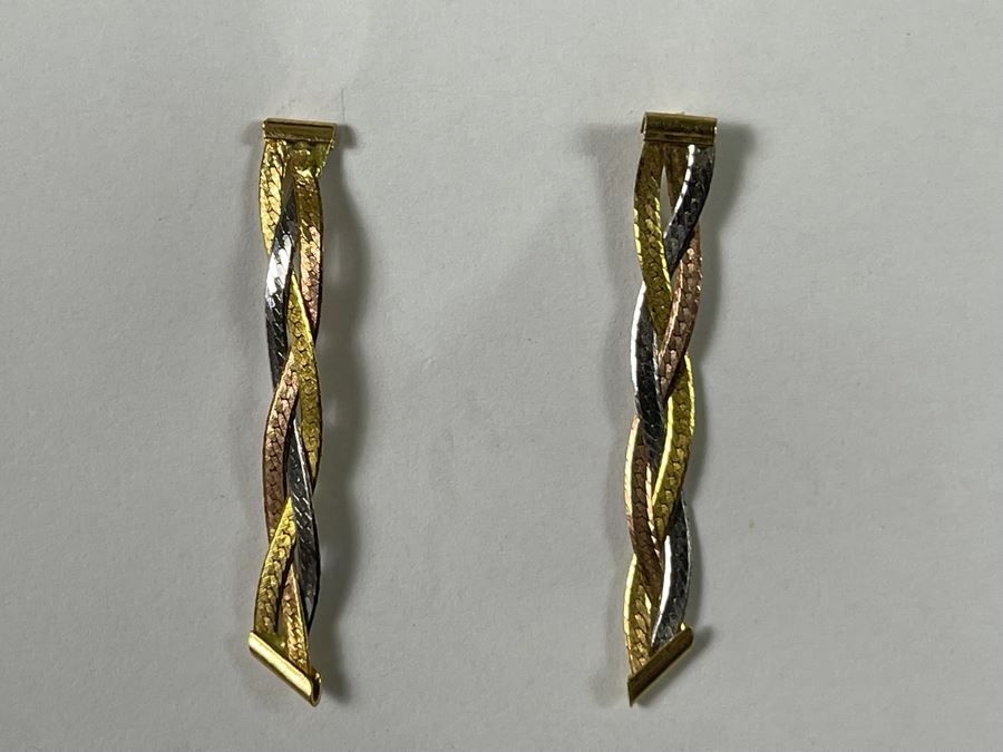 14k-18k Earrings (Yellow & White = 18K, Rose = 14K) 2.1g Retails $390 [Photo 5]