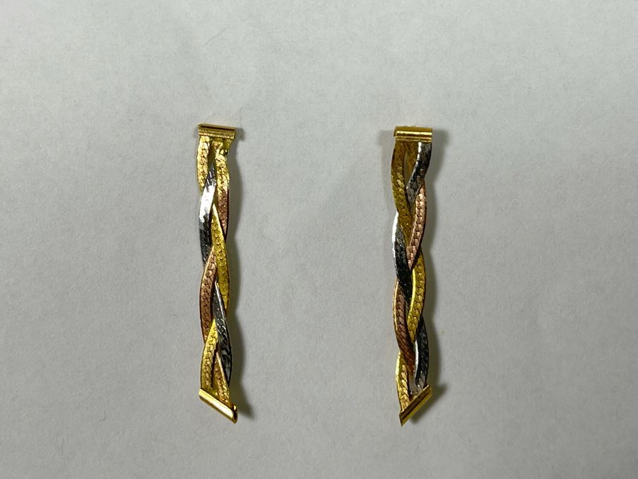 14k-18k Earrings (Yellow & White = 18K, Rose = 14K) 2.1g Retails $390 [Photo 3]