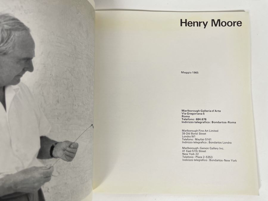Vintage 1965 Marlborough Roma Gallery Henry Moore Auction Exhibit Catalog With Personalized Letter To Jaqueline Shlaes (Littlefield) [Photo 6]