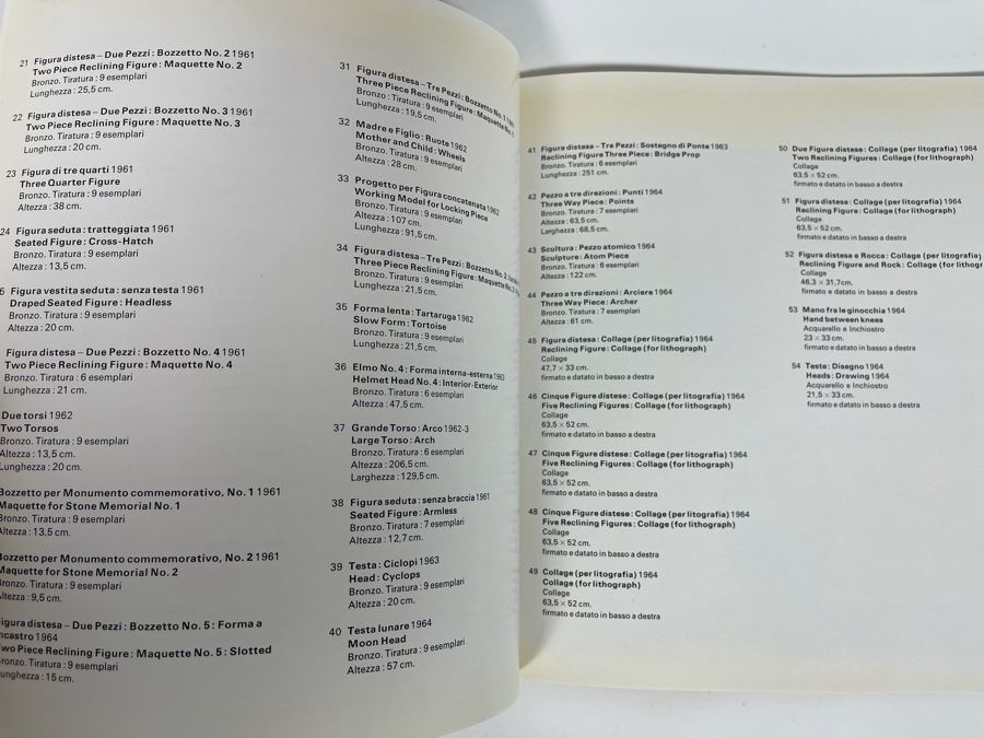 Vintage 1965 Marlborough Roma Gallery Henry Moore Auction Exhibit Catalog With Personalized Letter To Jaqueline Shlaes (Littlefield) [Photo 9]