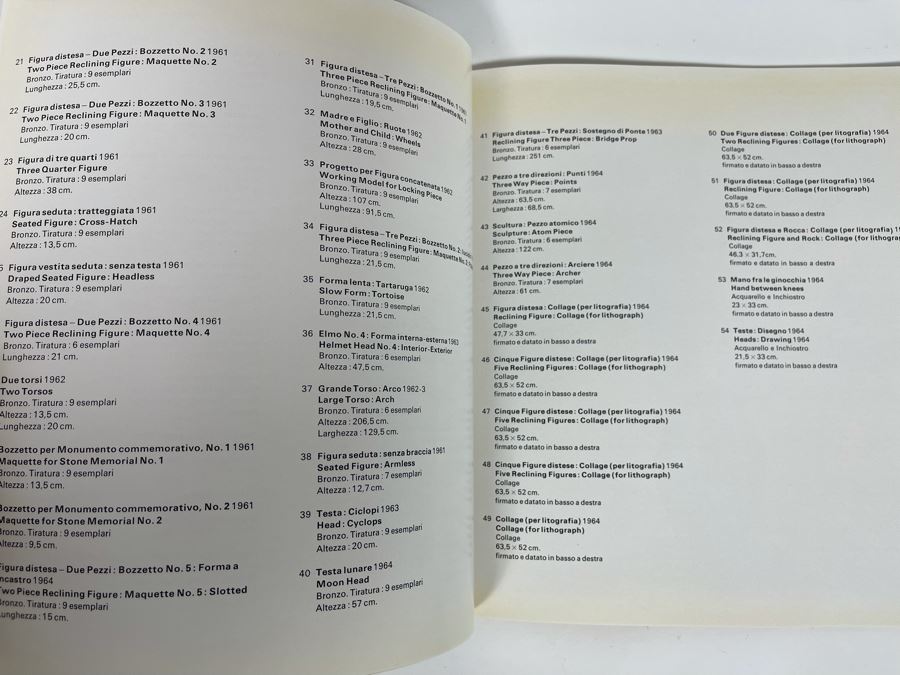 Vintage 1965 Marlborough Roma Gallery Henry Moore Auction Exhibit Catalog With Personalized Letter To Jaqueline Shlaes (Littlefield) [Photo 8]