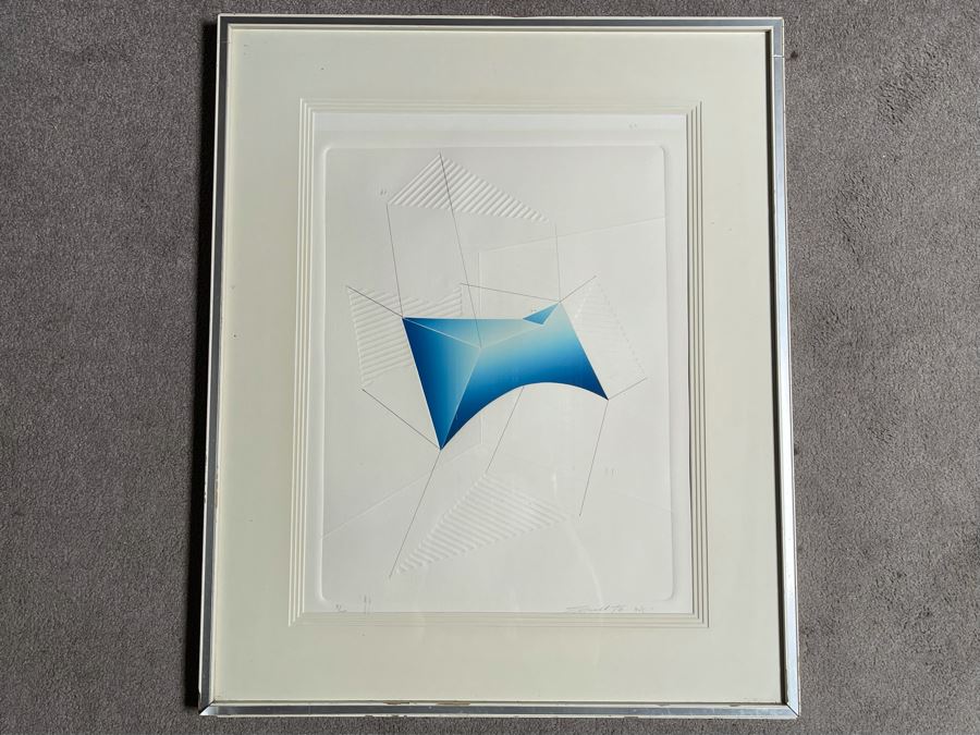 Yegel Zemer Vintage 1976 Hand Signed Print Titled 'Anatomy Of Animal' Framed 29.5 X 35.5 [Photo 2]