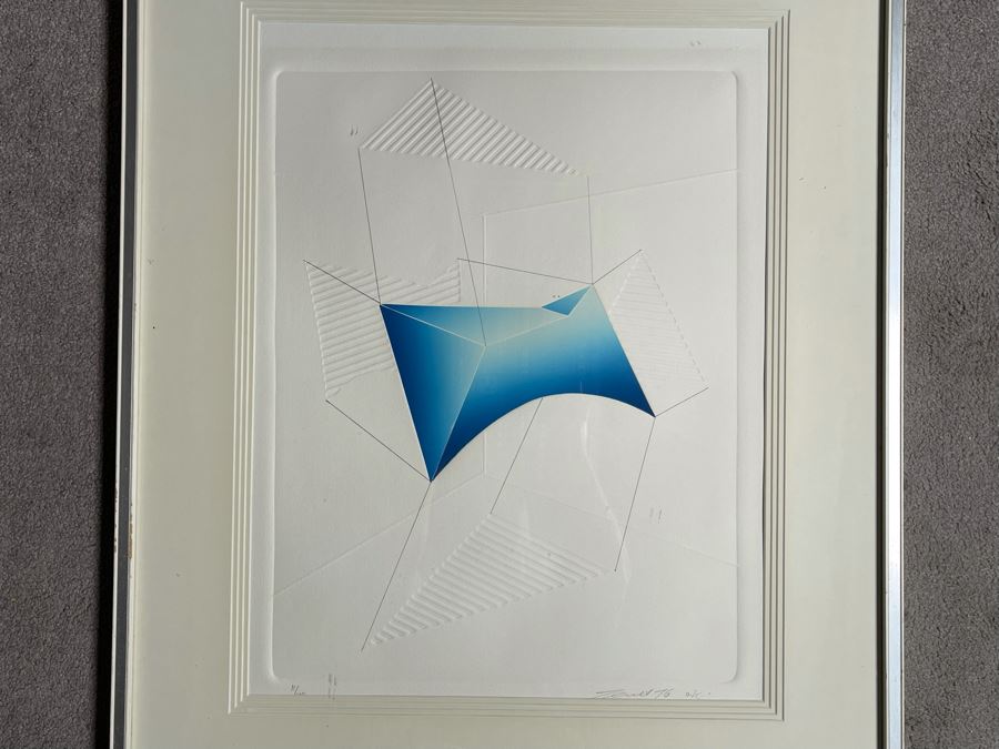 Yegel Zemer Vintage 1976 Hand Signed Print Titled 'Anatomy Of Animal' Framed 29.5 X 35.5 [Photo 5]