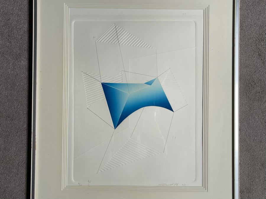 Yegel Zemer Vintage 1976 Hand Signed Print Titled 'Anatomy Of Animal' Framed 29.5 X 35.5 [Photo 4]