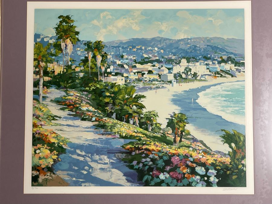 Howard Behrens Hand Signed Giclee Titled 'Laguna Beach' Limited Edition Artist Proof 36 Of 40 - 33W X 28H (Frame Measures 45 X 40.5) [Photo 1]