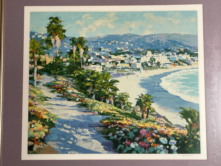 Howard Behrens Hand Signed Giclee Titled 'Laguna Beach' Limited Edition Artist Proof 36 Of 40 - 33W X 28H (Frame Measures 45 X 40.5) [Photo 4]