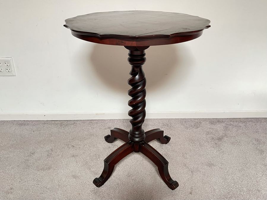 Vintage Mahogany Barley Twist Side Table 24W X 29.5H [Photo 3]