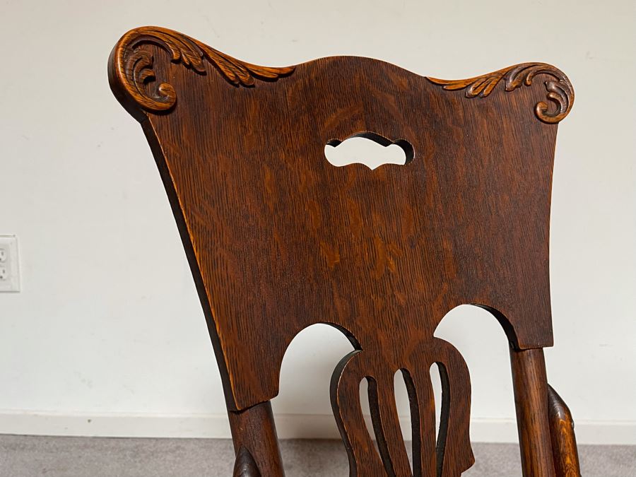 Vintage Victorian Oak Rocking Chair 15W X 27D X 28H [Photo 6]