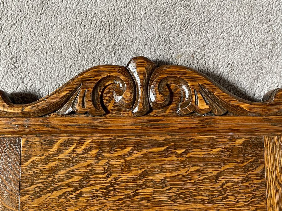 Vintage Tiger Oak Wall Mirror With Hooks 23 X 31.5 [Photo 8]