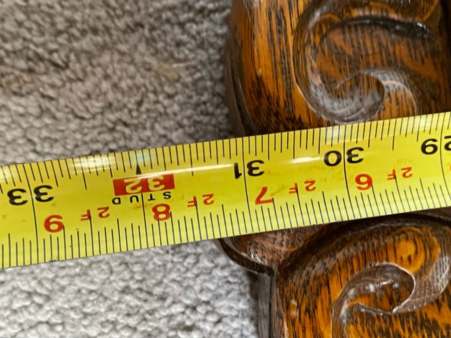 Vintage Tiger Oak Wall Mirror With Hooks 23 X 31.5 [Photo 10]