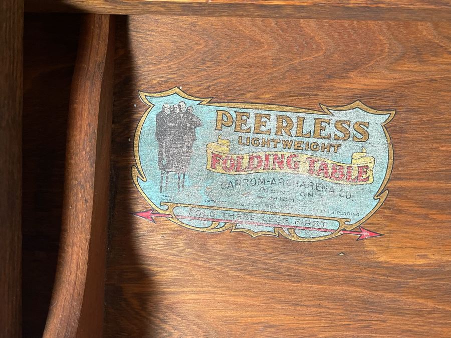 Vintage Peerlees Lightweight Folding Table 30R X 27H [Photo 6]