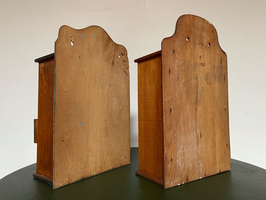 Pair Of Vintage Wooden Spice Cabinets Each 10.5W X 5D X 17H [Photo 14]