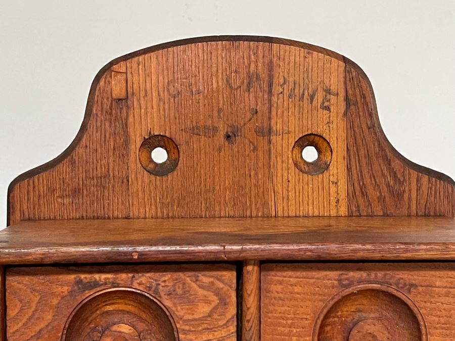 Pair Of Vintage Wooden Spice Cabinets Each 10.5W X 5D X 17H [Photo 5]