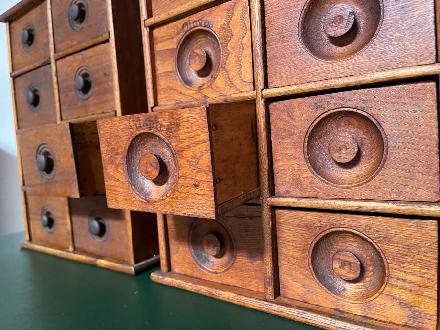 Pair Of Vintage Wooden Spice Cabinets Each 10.5W X 5D X 17H [Photo 12]