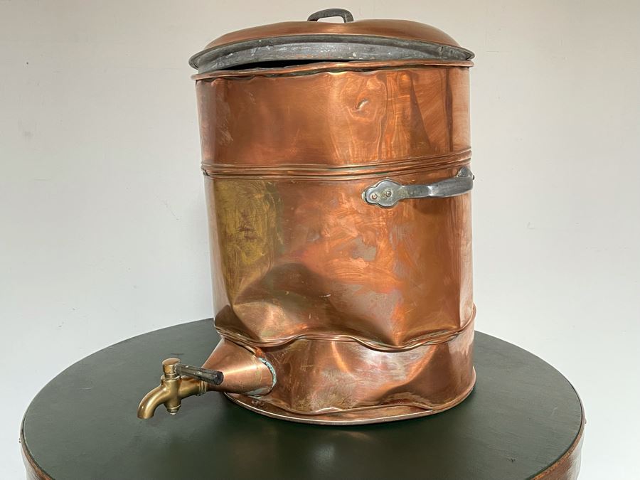 Old Large Copper Pot For Brewing / Bottling / Water Container 16W X 20H [Photo 2]